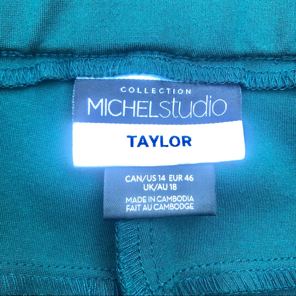 Michel Studio size 14 Dark Green Stretch Dress Pants - Picture 5 of 12